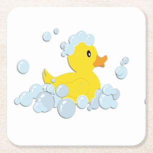 Rubber Ducky in bubbels Kartonnen Onderzetters