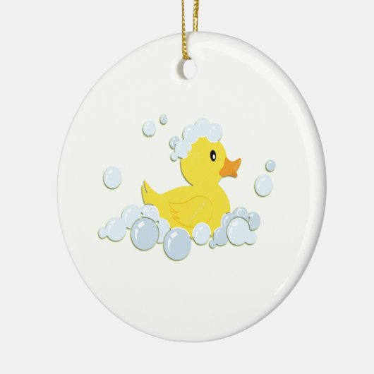Rubber Ducky in bubbels Keramisch Ornament (Links)