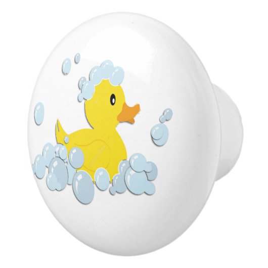 Rubber Ducky in bubbels Keramische Knop (Rechts)