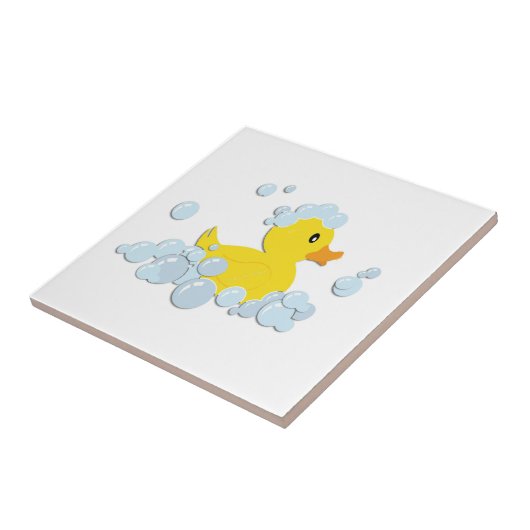 Rubber Ducky in bubbels Tegeltje (Zijkant)
