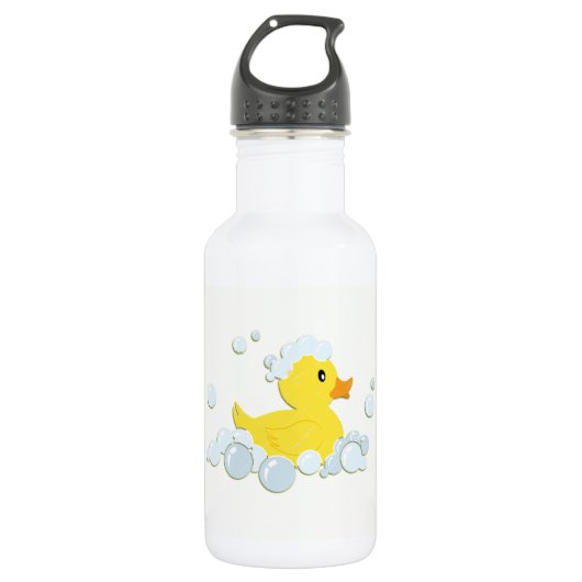 Rubber Ducky in bubbels Waterfles (Voorkant)
