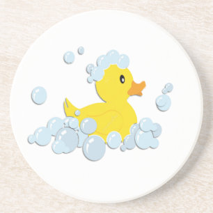 Rubber Ducky in bubbels Zandsteen Onderzetter