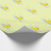 Rubber Ducky in Bubbles Baby shower Cadeaupapier (Hoek)