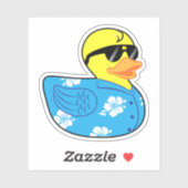 Rubber Ducky in Hawaïaans Shirt Aloha Sticker (Vel)