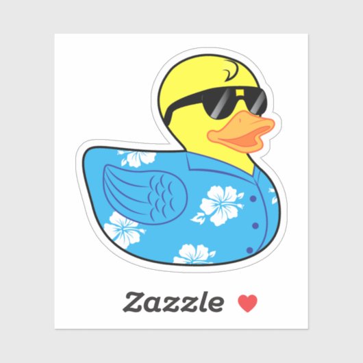 Rubber Ducky in Hawaïaans Shirt Aloha Sticker (Vel)