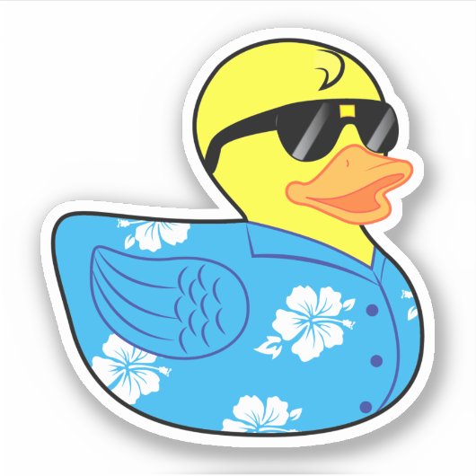 Rubber Ducky in Hawaïaans Shirt Aloha Sticker (Voorkant)