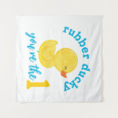 Rubber Ducky Je bent de Een 1e Verjaardag Achtergr Wandkleed (Voorkant (horizontaal))