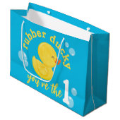 Rubber Ducky Je bent de Een 1e Verjaardag Groot Cadeauzakje (Voorkant Gekanteld)