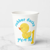 Rubber Ducky Je bent de eerste verjaardag Papieren Bekers (Achterkant)
