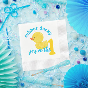 Rubber Ducky Je bent de eerste verjaardag Servet