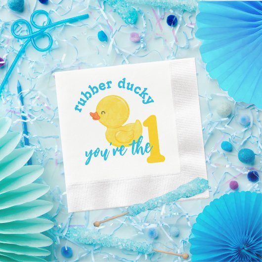 Rubber Ducky Je bent de eerste verjaardag Servet