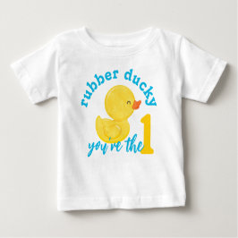 Rubber Ducky Je bent het One First Birthday T-Shir