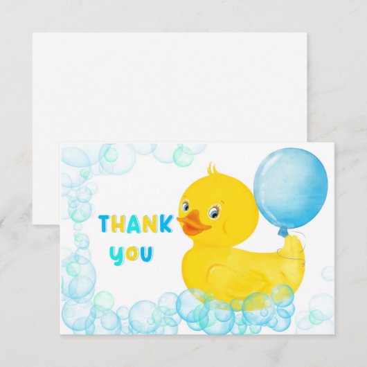Rubber Ducky Jongen Eerste Verjaardag Bedankt (Voorkant / Achterkant)