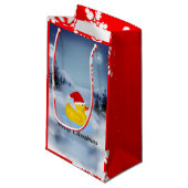 Rubber Ducky kerstgroet Klein Cadeauzakje (Voorkant Gekanteld)