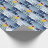 Rubber Ducky-kerstgroeten Cadeaupapier (Hoek)