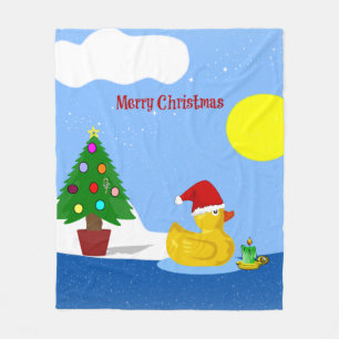 Rubber Ducky Kerstmis Fleece Deken