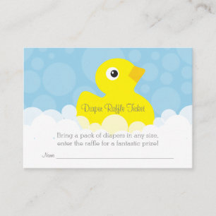 Rubber Ducky Luier Raffle Ticket - Blauw Informatiekaartje