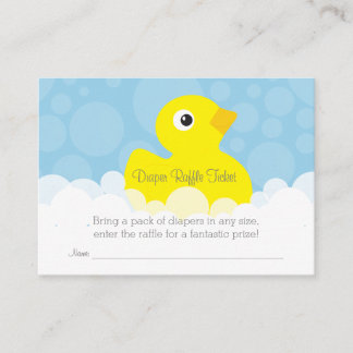 Rubber Ducky Luier Raffle Ticket - Blauw Informatiekaartje