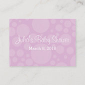 Rubber Ducky Luier Raffle Ticket - Lila Informatiekaartje (Achterkant)