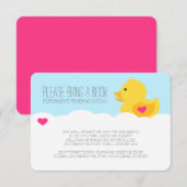 Rubber Ducky Meisje Baby shower Behuizing Informatiekaartje (Voorkant / Achterkant)