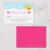 Rubber Ducky Meisje Baby shower Luier Raffle Ticke Informatiekaartje (Voorkant / Achterkant)