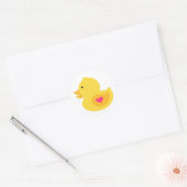Rubber Ducky Meisje Baby shower Ronde Sticker (Envelop)