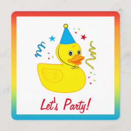 Rubber Ducky met Pet Birthday Party Kaart