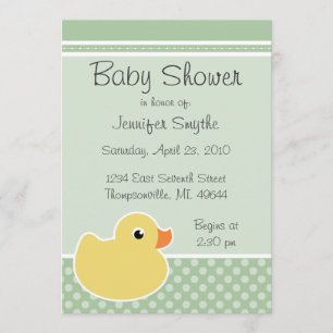 Rubber Ducky Mint Baby Shower Invitations Kaart