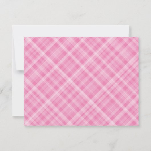 Rubber Ducky Preppy Roze Plaid Baby Note Kaart Notitiekaartje (Achterkant)