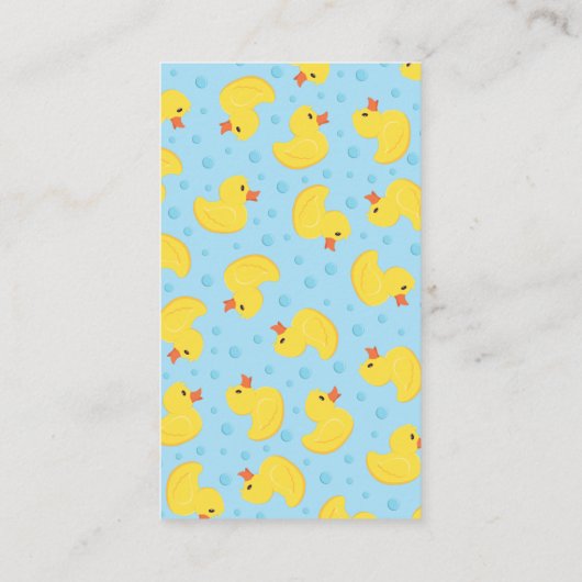 Rubber Ducky Raad hoeveel Baby shower er gaat spel Informatiekaartje (Achterkant)