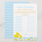 Rubber Ducky Raad Prijsspel Baby shower (Voorkant / Achterkant)