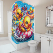 Rubber Ducky Racing Fun Douchegordijn (In situ)