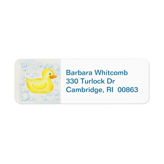 Rubber Ducky retouradreslabels Etiket (Voorkant)
