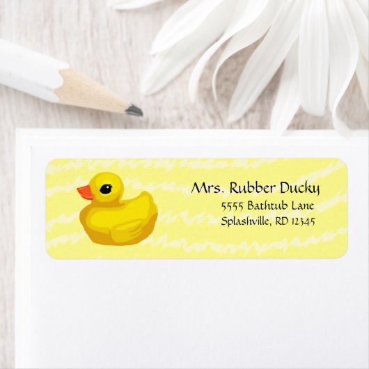 Rubber Ducky Return Address Labels (in geel) (Insitu)