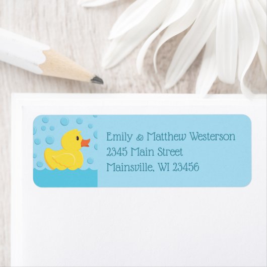 Rubber Ducky Return Address Sticker Labels (Insitu)