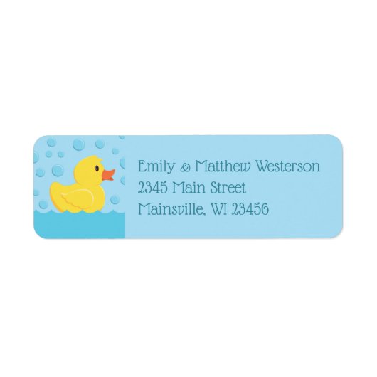 Rubber Ducky Return Address Sticker Labels (Voorkant)