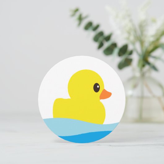 Rubber Ducky Ronde Uitnodigingen (Staand voorkant)