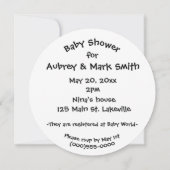 Rubber Ducky Ronde Uitnodigingen (Achterkant)