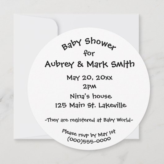 Rubber Ducky Ronde Uitnodigingen (Achterkant)