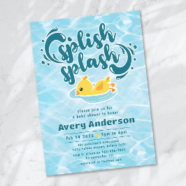 Rubber Ducky Splish Baby shower Kaart