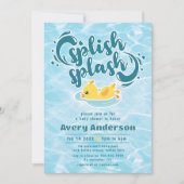 Rubber Ducky Splish Baby shower Kaart (Voorkant)