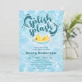 Rubber Ducky Splish Baby shower Kaart (Staand voorkant)
