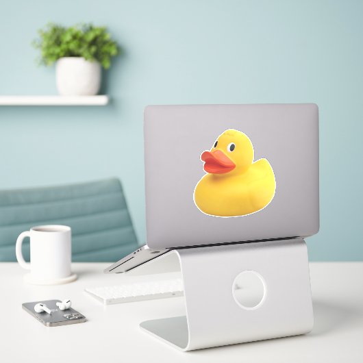 Rubber Ducky Sticker (Laptop op bureau)