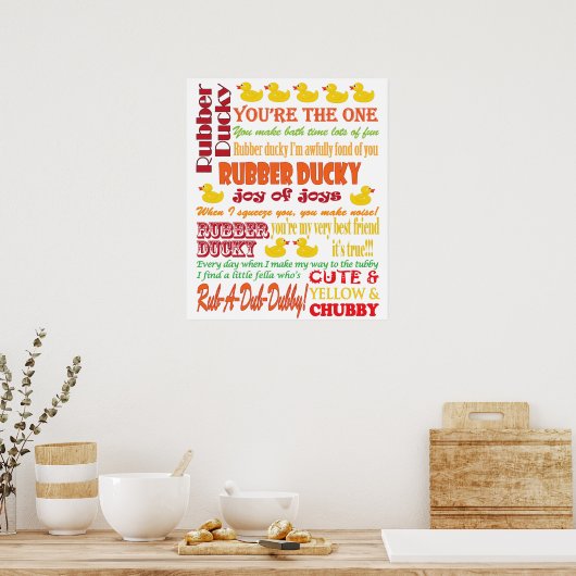 Rubber Ducky Subway Art Poster (Keuken)