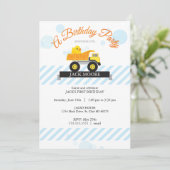 Rubber Ducky Truck Birthday Invitation Kaart (Staand voorkant)