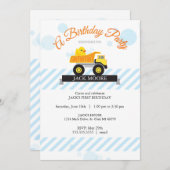 Rubber Ducky Truck Birthday Invitation Kaart (Voorkant / Achterkant)