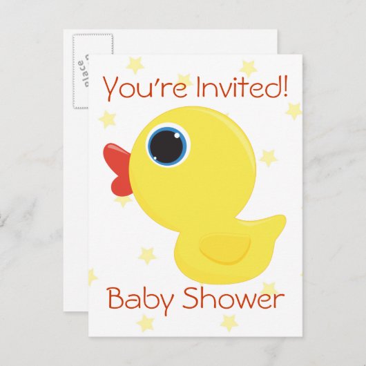 Rubber Ducky Uitnodiging Briefkaart (Voorkant / Achterkant)