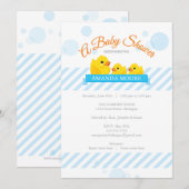 Rubber Ducky | Uitnodiging uit Baby shower met twe (Voorkant / Achterkant)