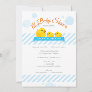 Rubber Ducky   Uitnodiging uit Baby shower met twe