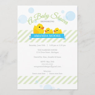 Rubber Ducky Uitnodiging uit Baby shower met twe